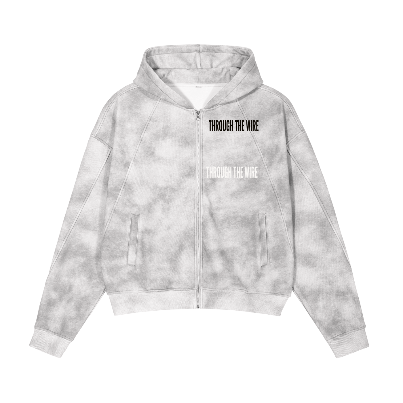 Dirty Washed Zip-Up Fleece Hoodie