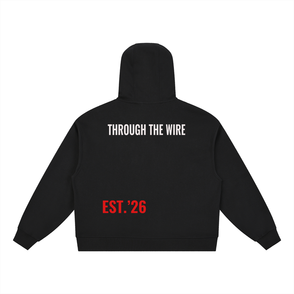 Boxy Button Placket Hoodie