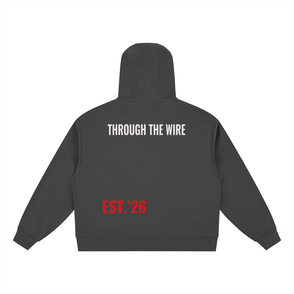 Boxy Button Placket Hoodie