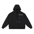 Boxy Button Placket Hoodie