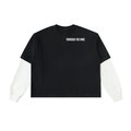 Layered Contrast Sleeve Cotton T-Shirt